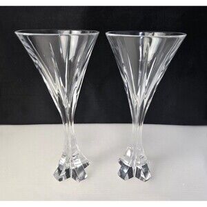 Lenox Crystal OASIS Pattern Wine Glass Goblet 8-5/8” Set of 2 Ovations Vintage